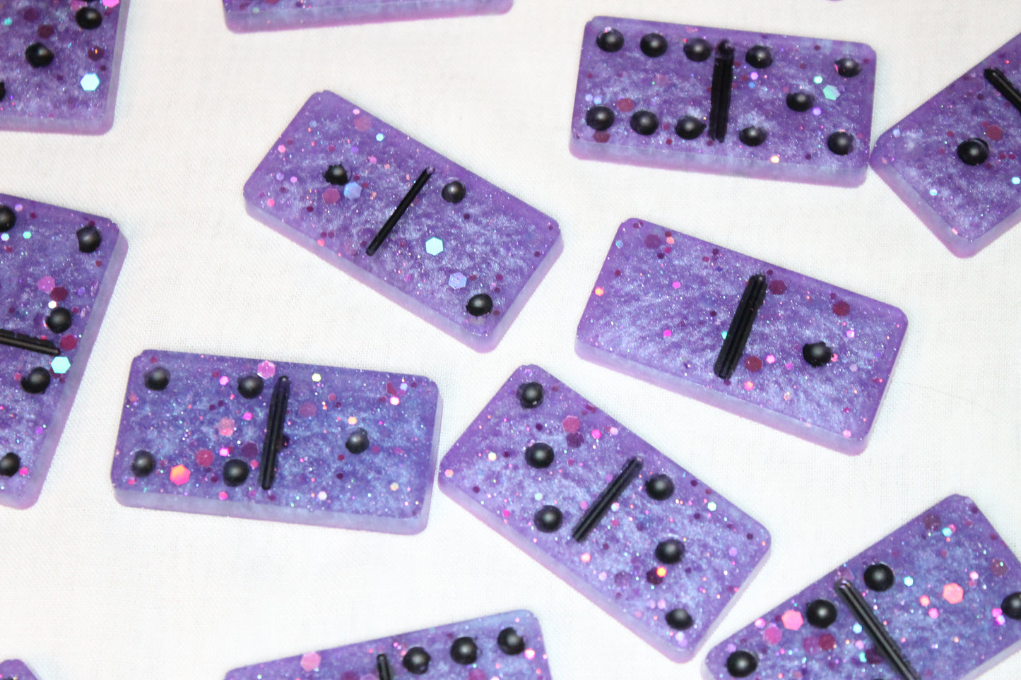 Handmade Glitter Resin Domino Set