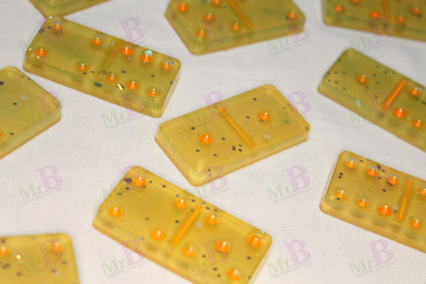 Handmade Glitter Resin Domino Set