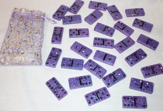Handmade Glitter Resin Domino Set