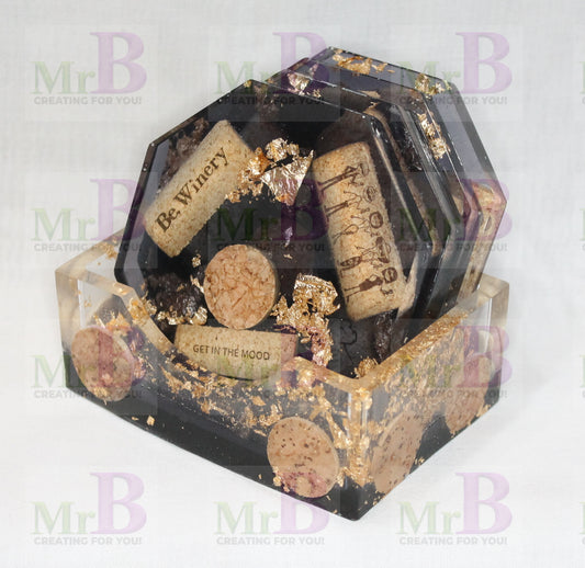 Golden Pour Resin Coaster